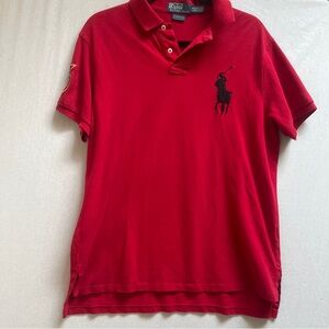Polo Ralph Lauren Classic Red Polo with Black Logo Sz L